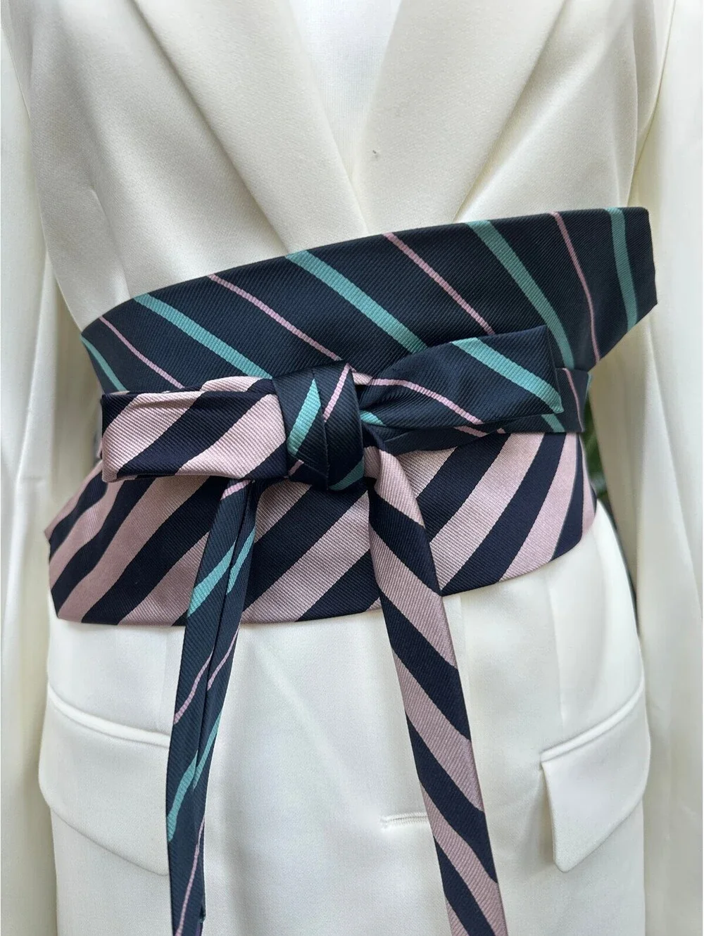 Upcycled Silk Obi Belt | Corset Wrap Style | OOAK | OS